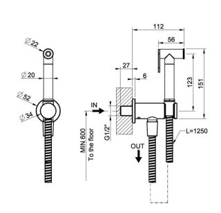 Гигиенический душ Gessi Tondo 14331.147 сатин